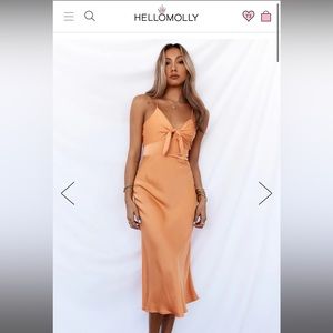 Hello Molly Started With A Kiss Midi Dress Orange - size 4